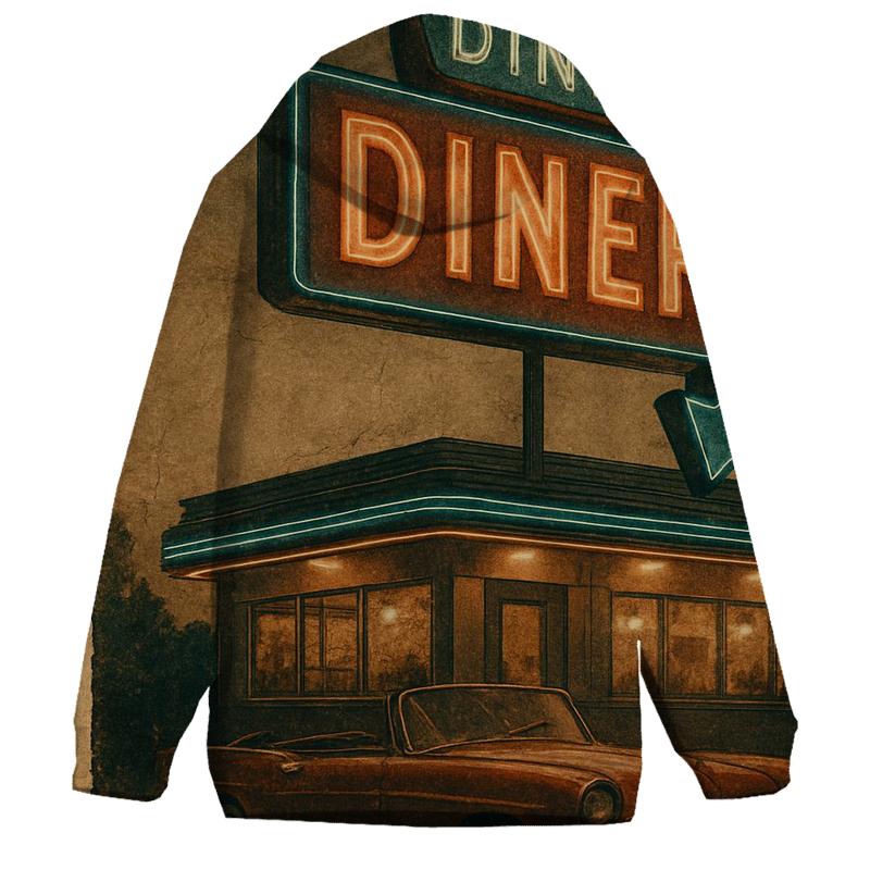 Sepia Roadside Diner Neon graphic hoodies