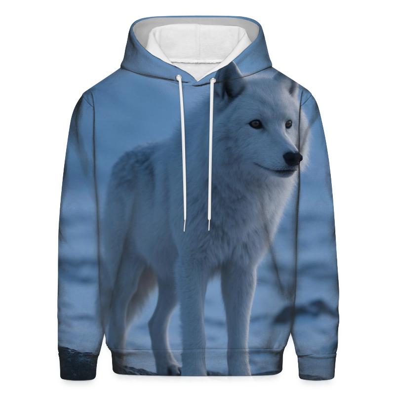 Silent Sentinel Under Arctic Dusk premium hoodies