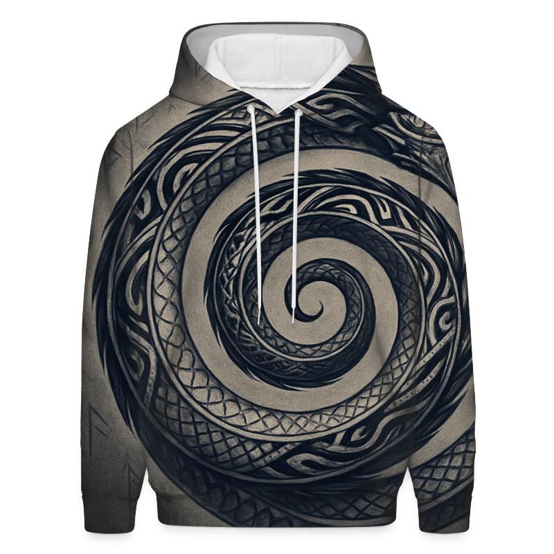 Eternal Spiral Serpent Tattoo hoodies fashion
