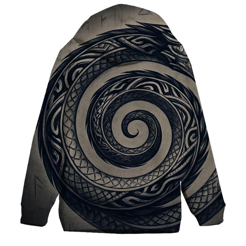 Eternal Spiral Serpent Tattoo hoodies fashion