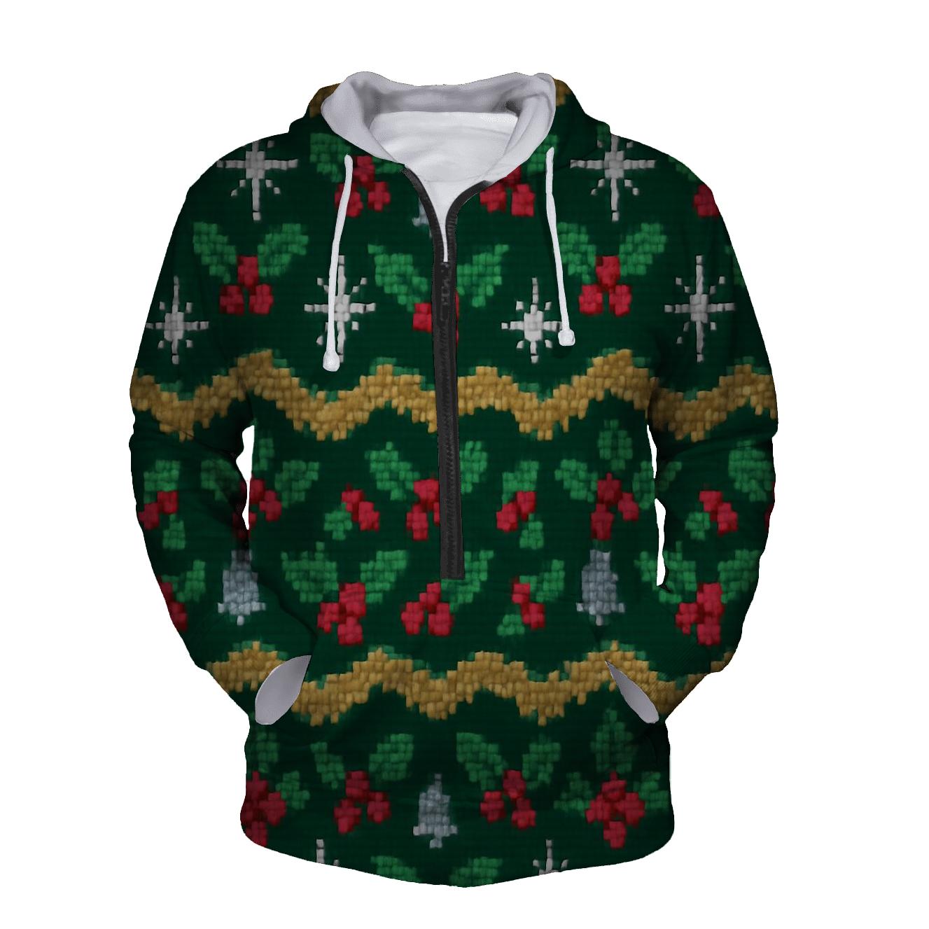 Tinsel Twinkle Patchwork Design printed hoodies