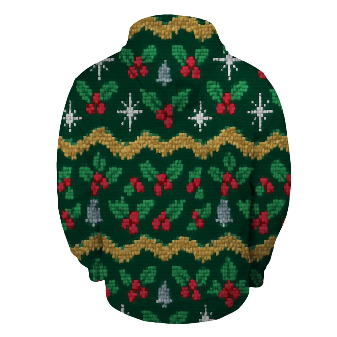 Tinsel Twinkle Patchwork Design printed hoodies