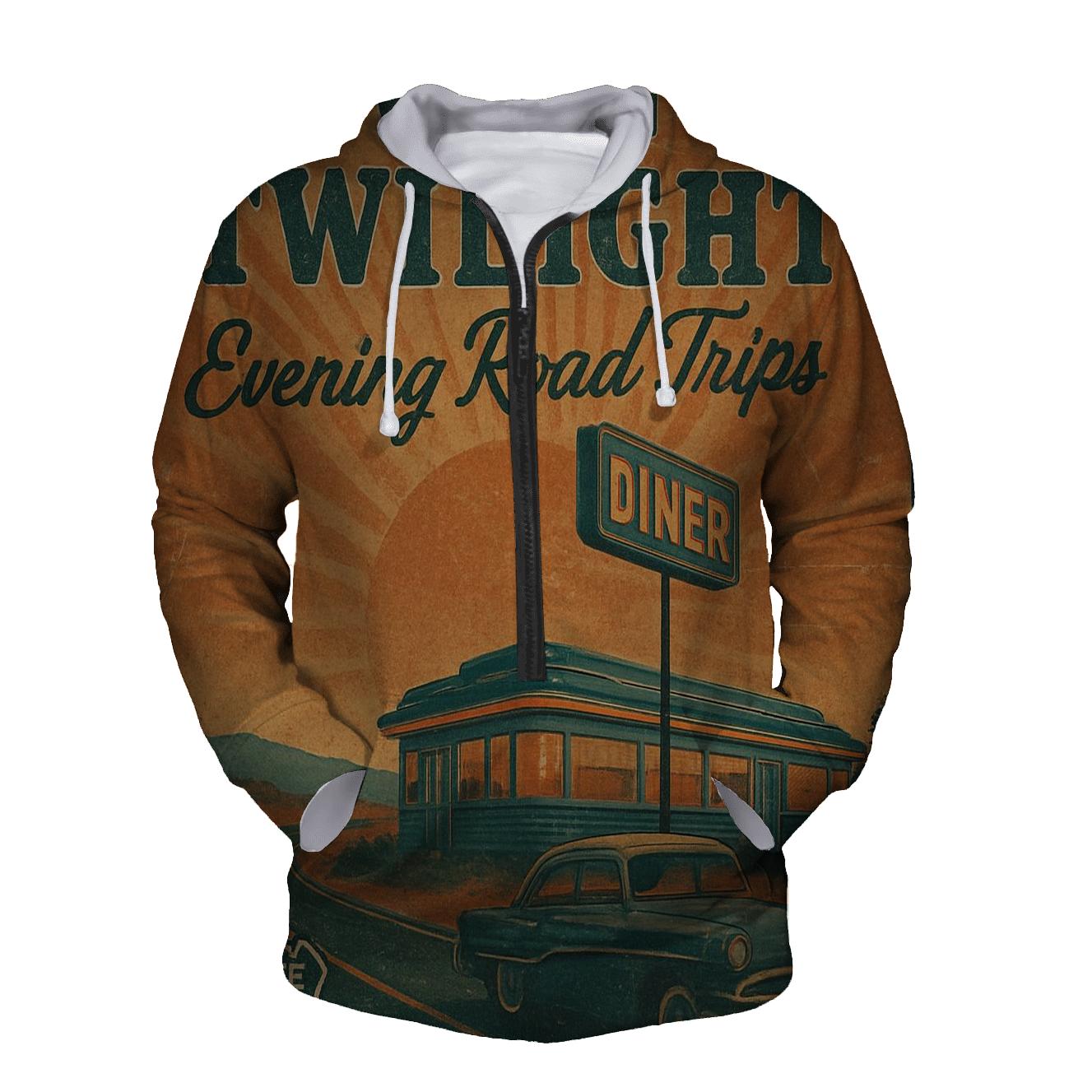Route 66 Sunset Diner Poster hoodie styles