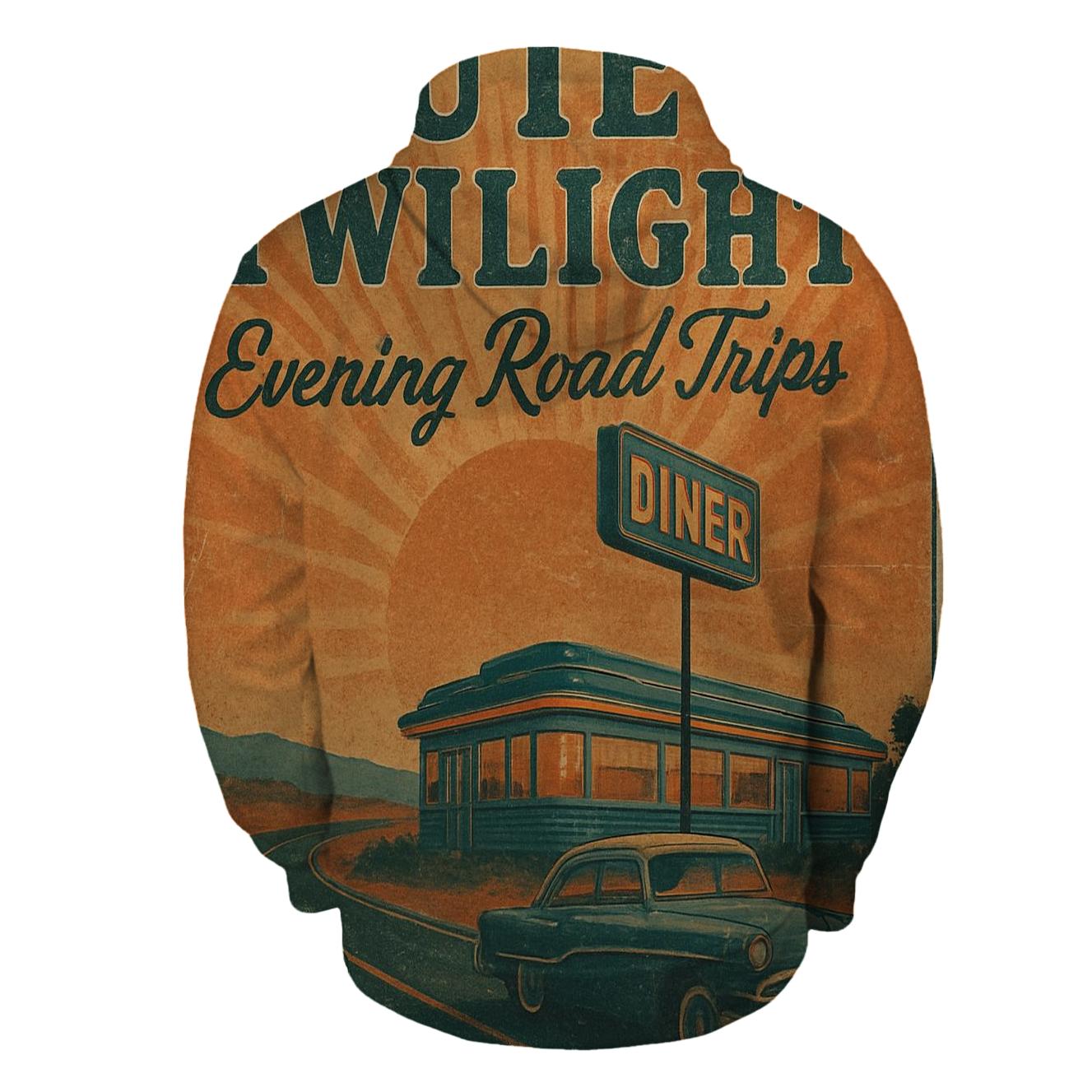 Route 66 Sunset Diner Poster hoodie styles