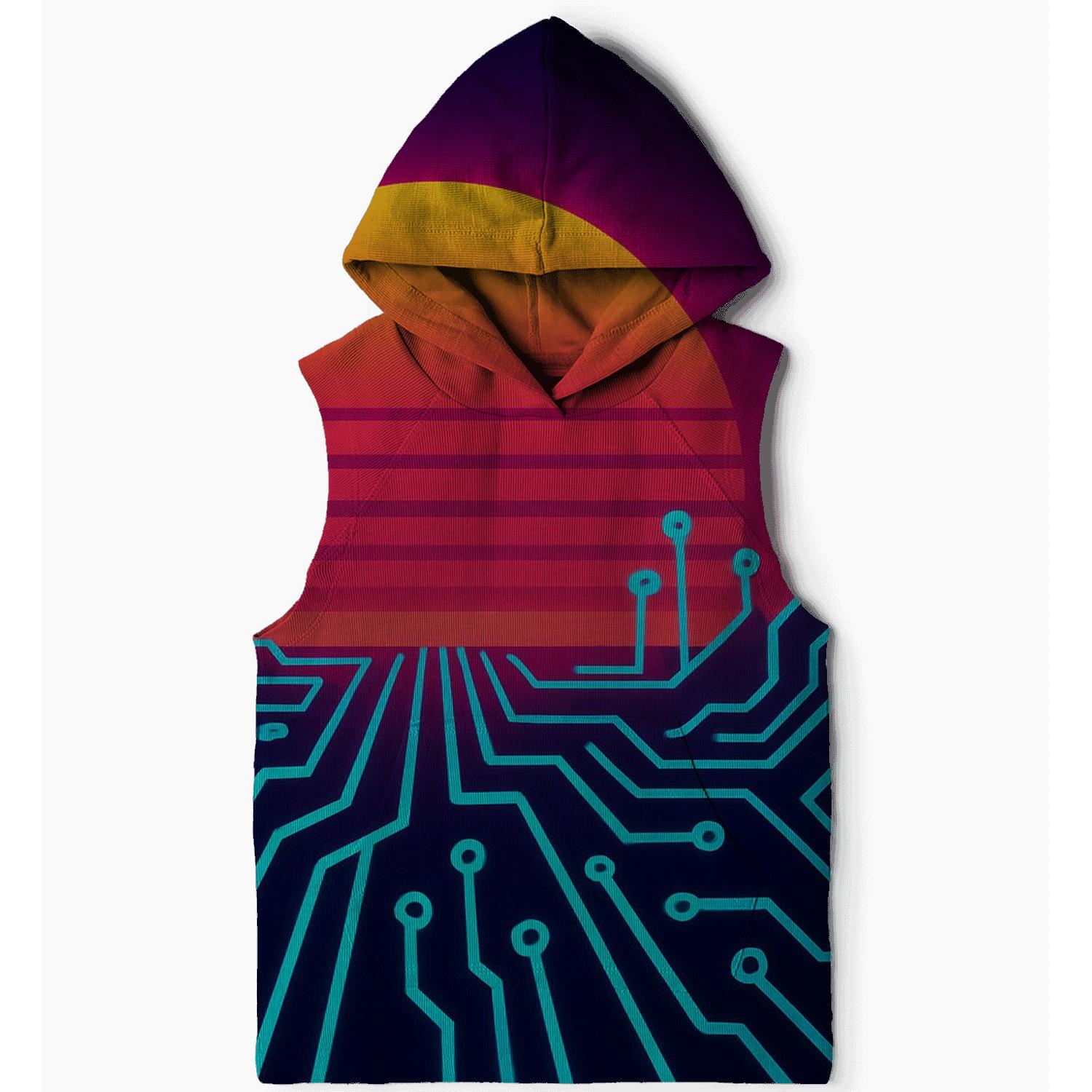 Neon Circuit Sunset hoodies fashion