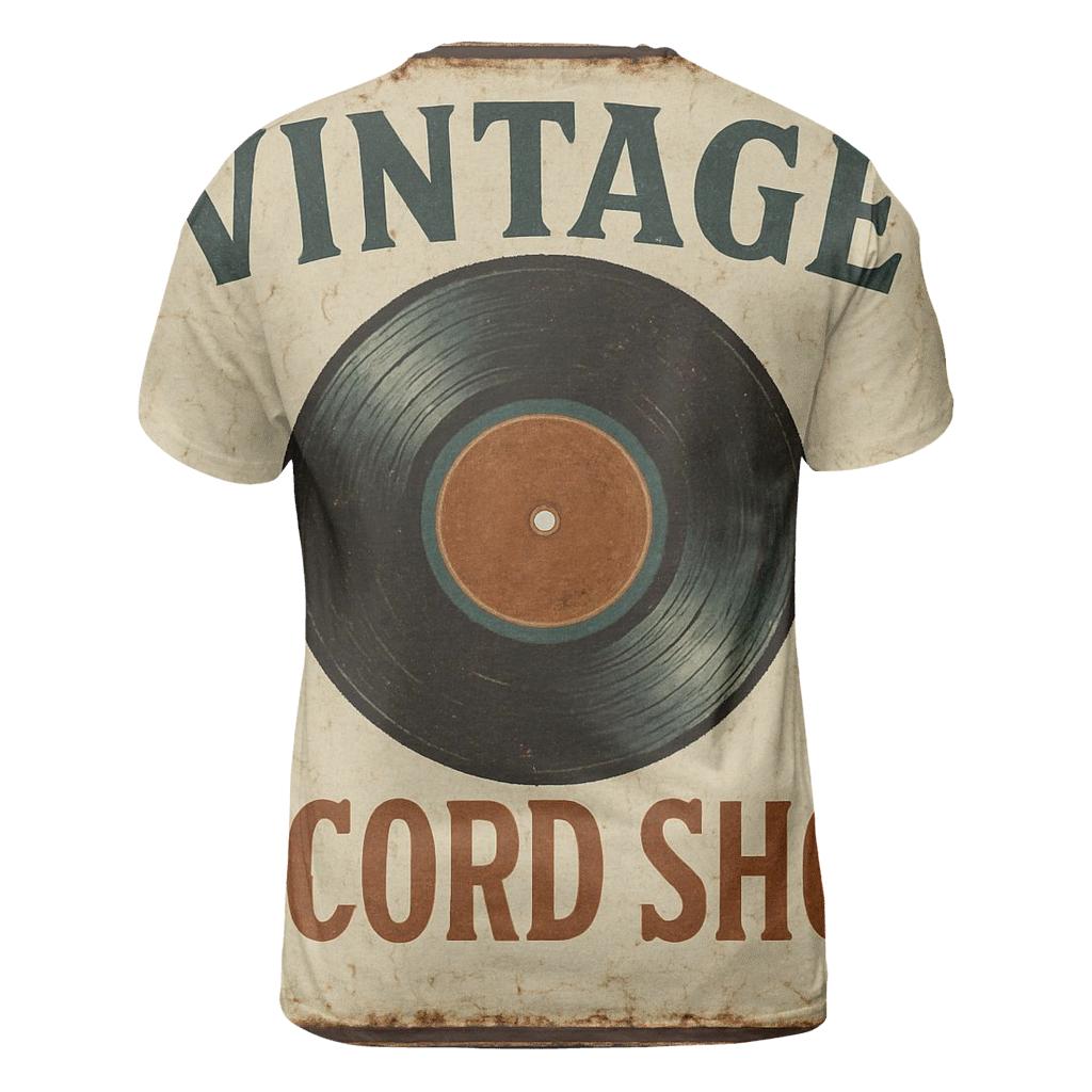 Distressed Vintage Vinyl Record Shop Sign designer pattern shirts