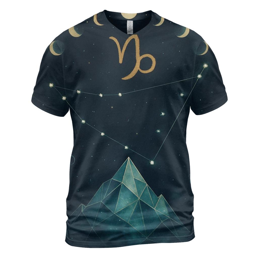 Nocturnal Capricorn Celestial Summit trendy printed shirt styles