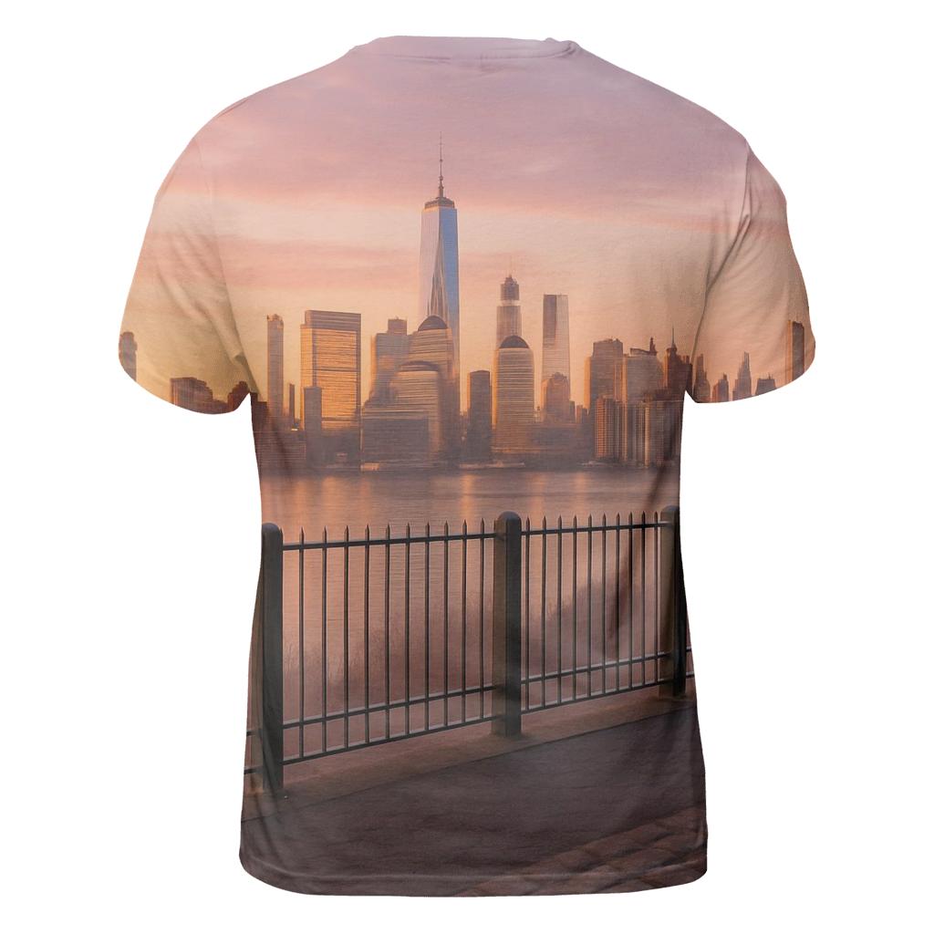 Sunrise Reflections On The Hudson From Brooklyn Heights designer pattern shirts