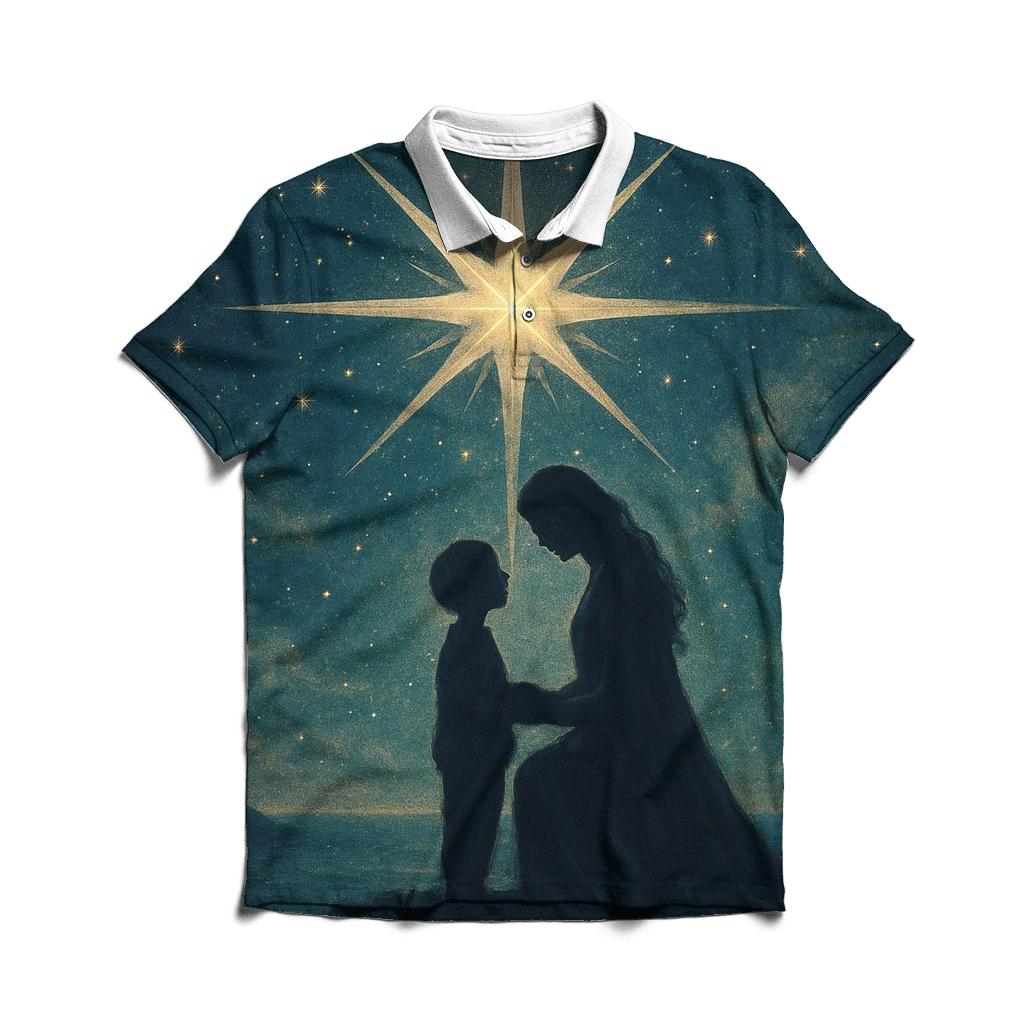 Celestial Compass Of Her Love embroidered polo tops