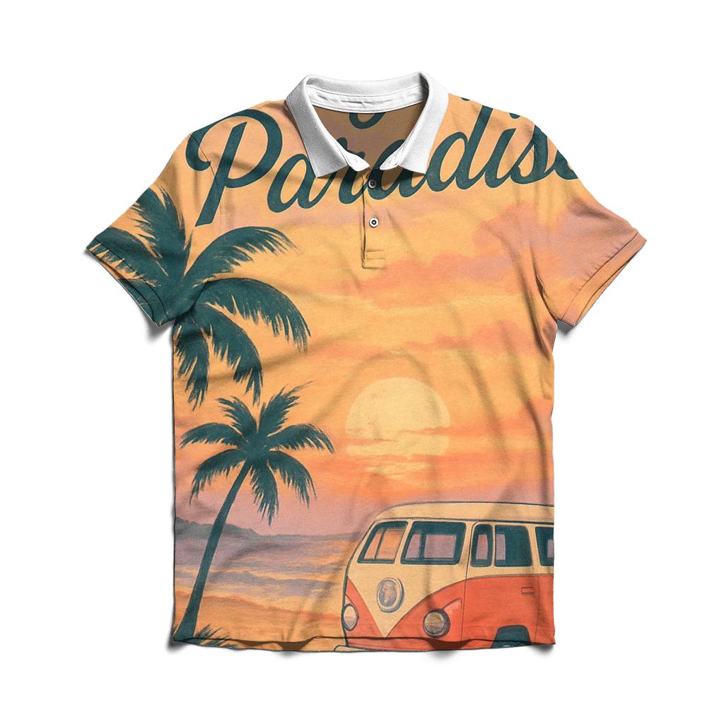 Retro Travel Postcard Design classic pique polos