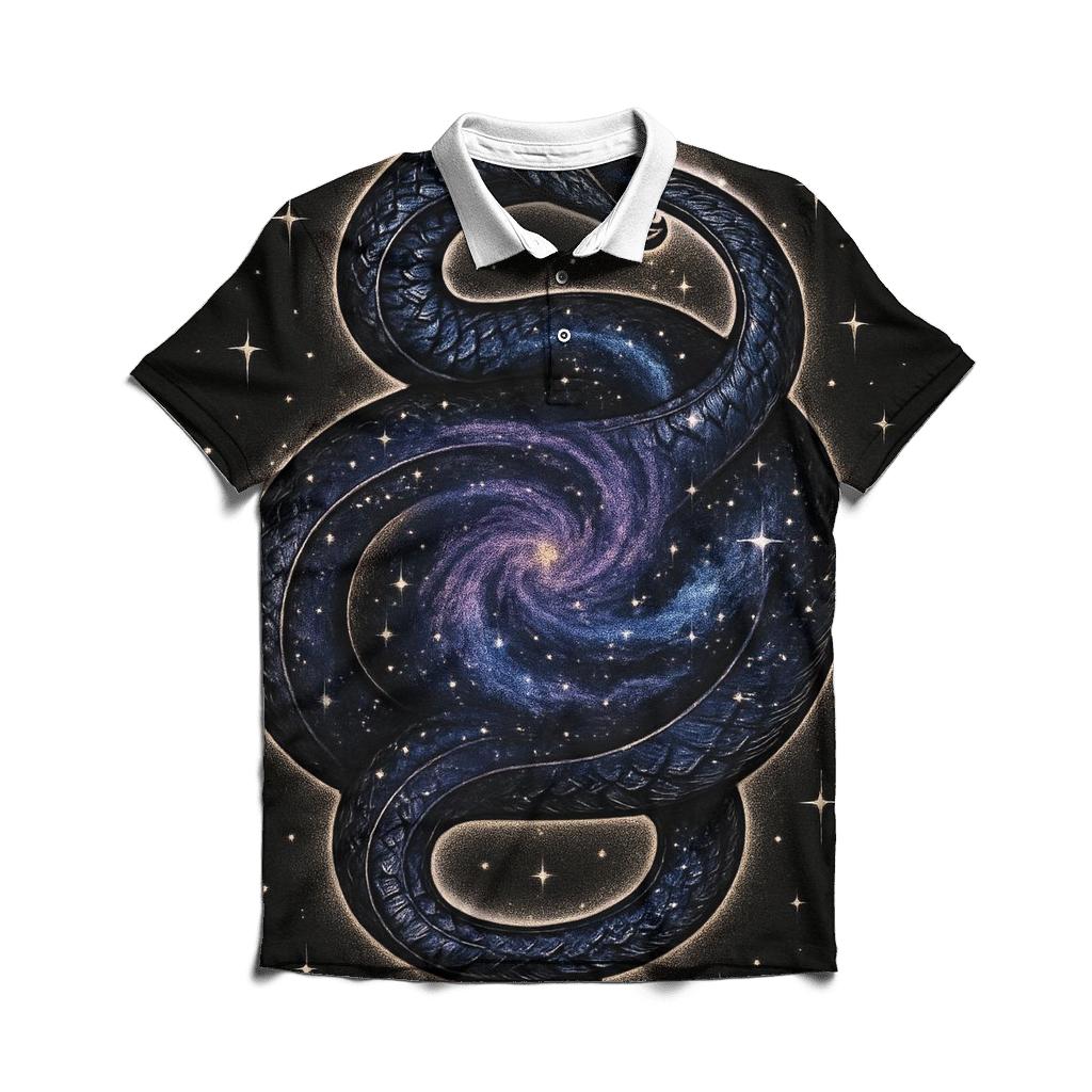 Celestial Ouroboros Ascendance branded logo polo shirts