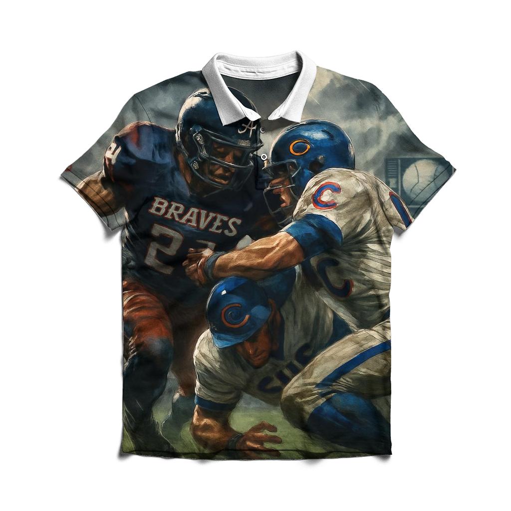 Gridiron Showdown At Seventh Inning premium cotton polo shirts