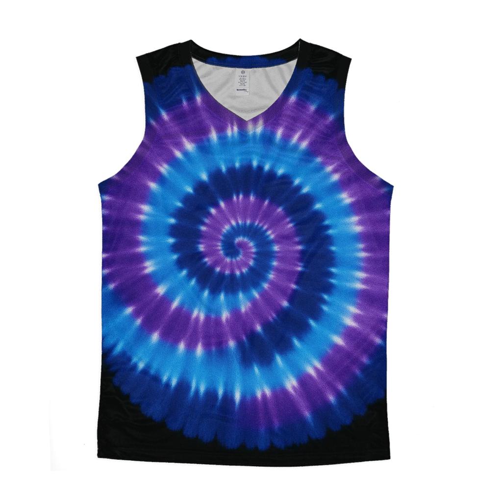 Celestial Spiral Nebula Tie Dye personalized athletic tanks