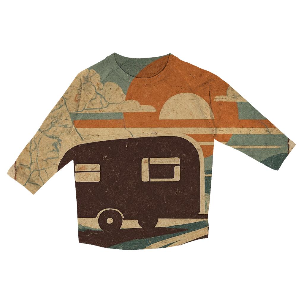 Sunset Camper Roadmap Collage custom 3/4 sleeve shirts