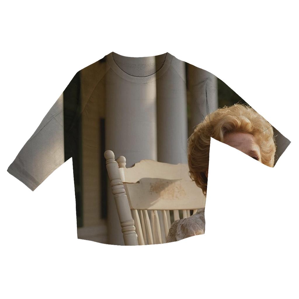 Polly Holliday Reflecting On Southern Theater History printed three quarter sleeve shirts