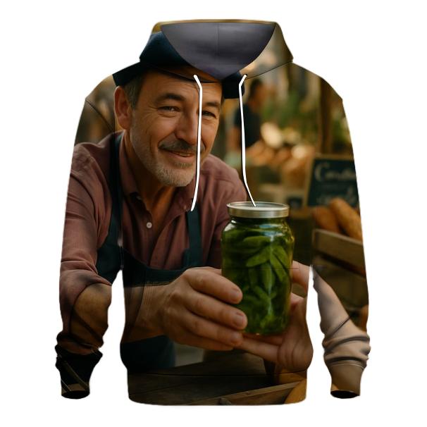 Morning Pickle Stall At Rue Market embroidered hoodies