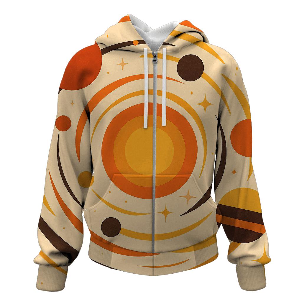 Cosmic Groove Orbits embroidered hoodies