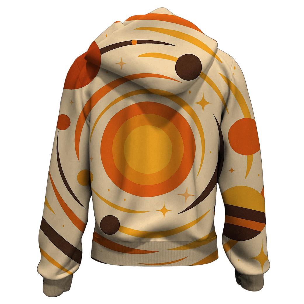 Cosmic Groove Orbits embroidered hoodies