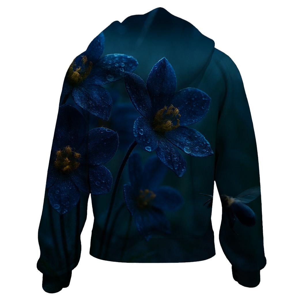 Midnight Meadow Of Pollinator Orchids zip-up hoodies