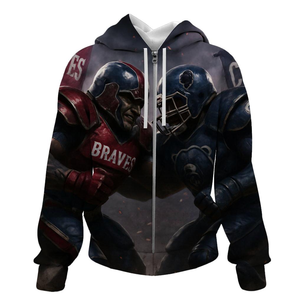 Nebula Gridiron Rivalry Braves Vs Cubs embroidered hoodies