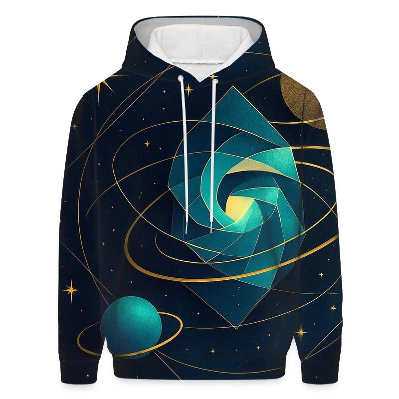 Celestial Geometric Fusion printed hoodies