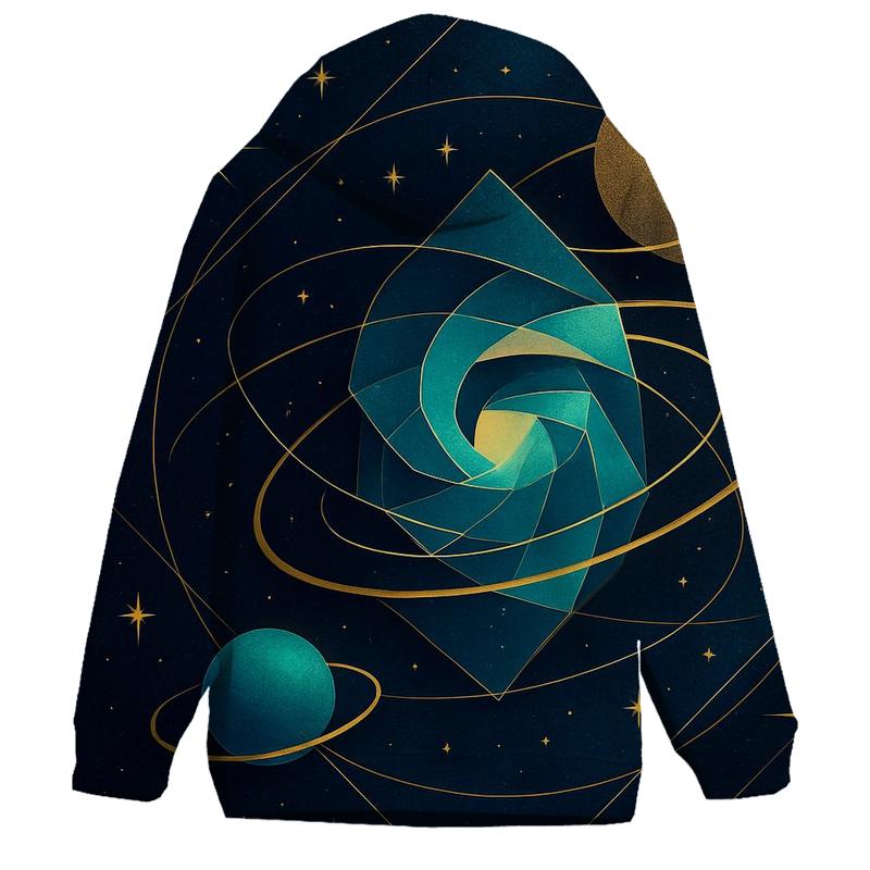 Celestial Geometric Fusion printed hoodies