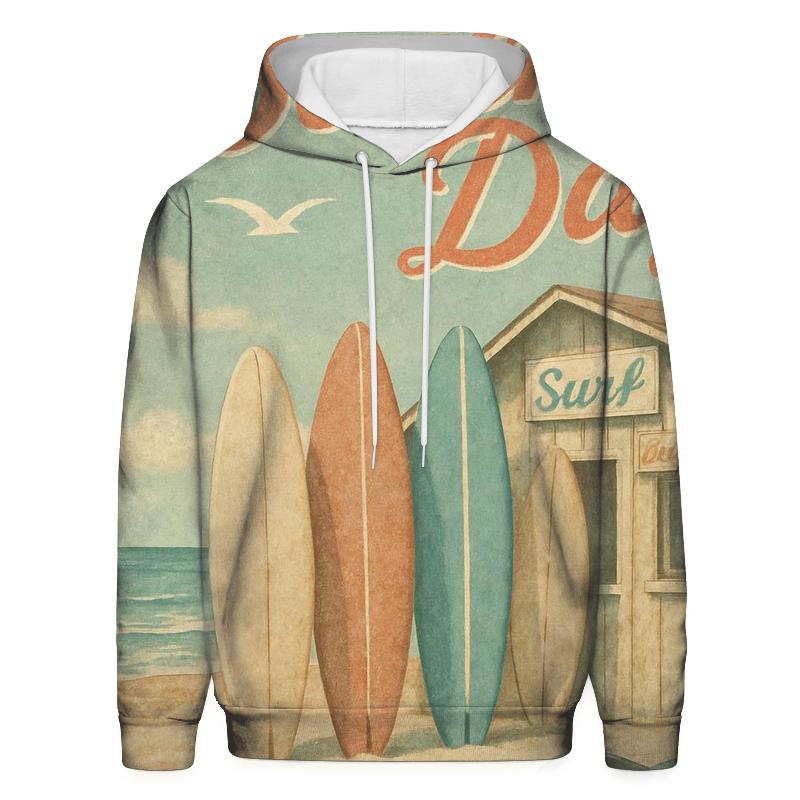 Faded Coastal Beach Scene lightweight hoodies