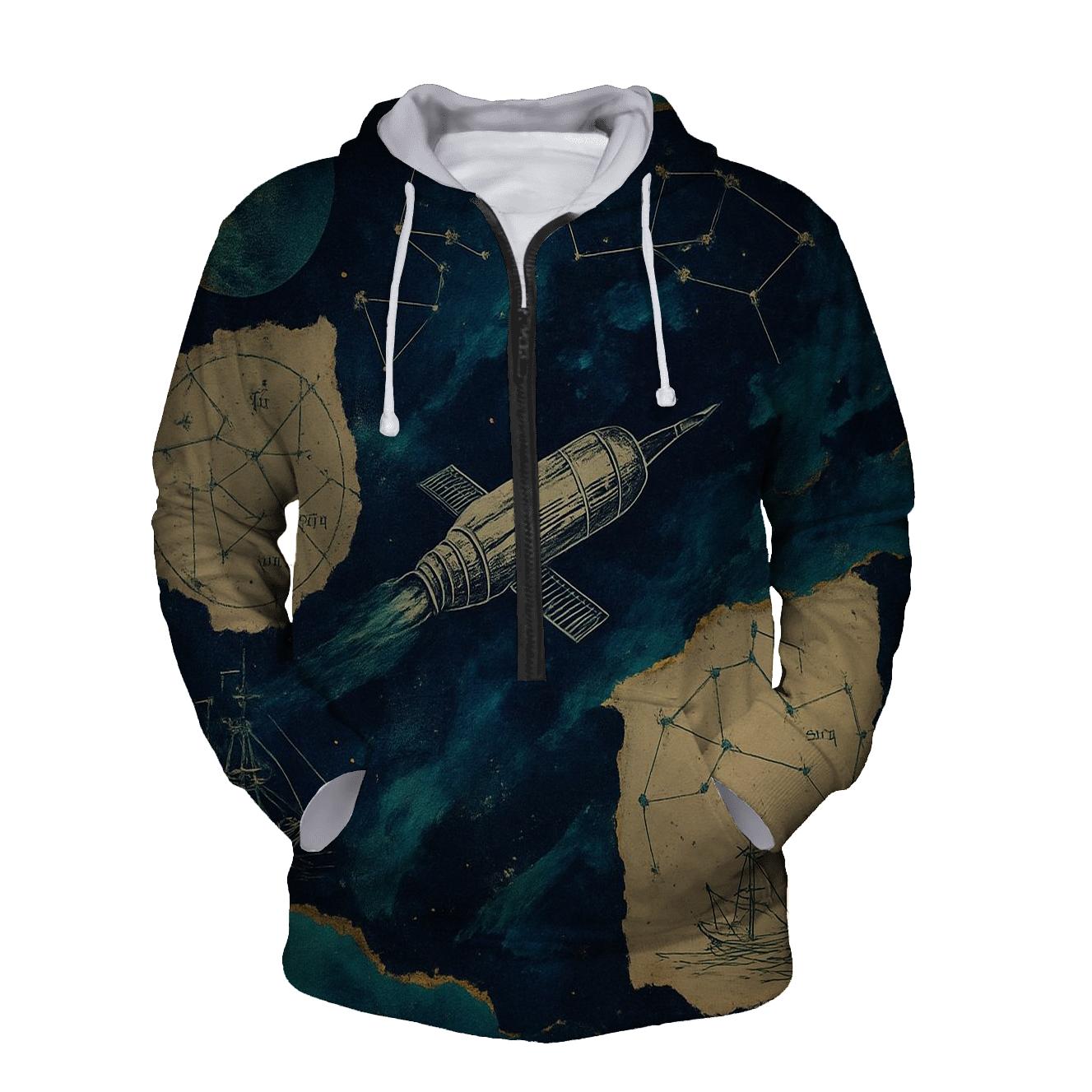 Celestial Voyager Collage heavyweight hoodies