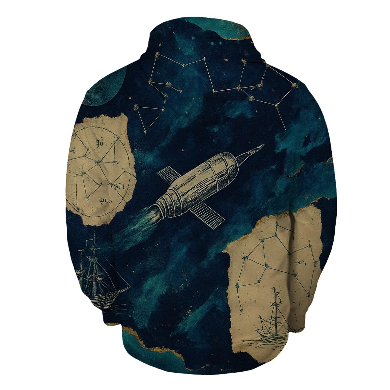 Celestial Voyager Collage heavyweight hoodies