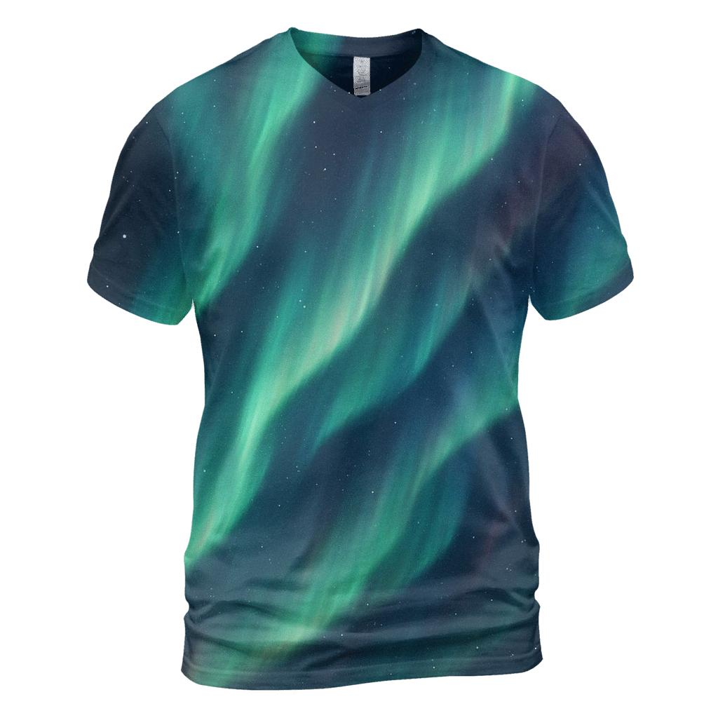 Celestial Aurora Ribbon unique graphic print tees