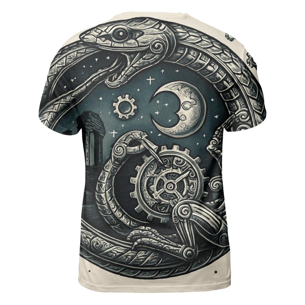 Lunar Ouroboros Mechanist creative print fashion shirts