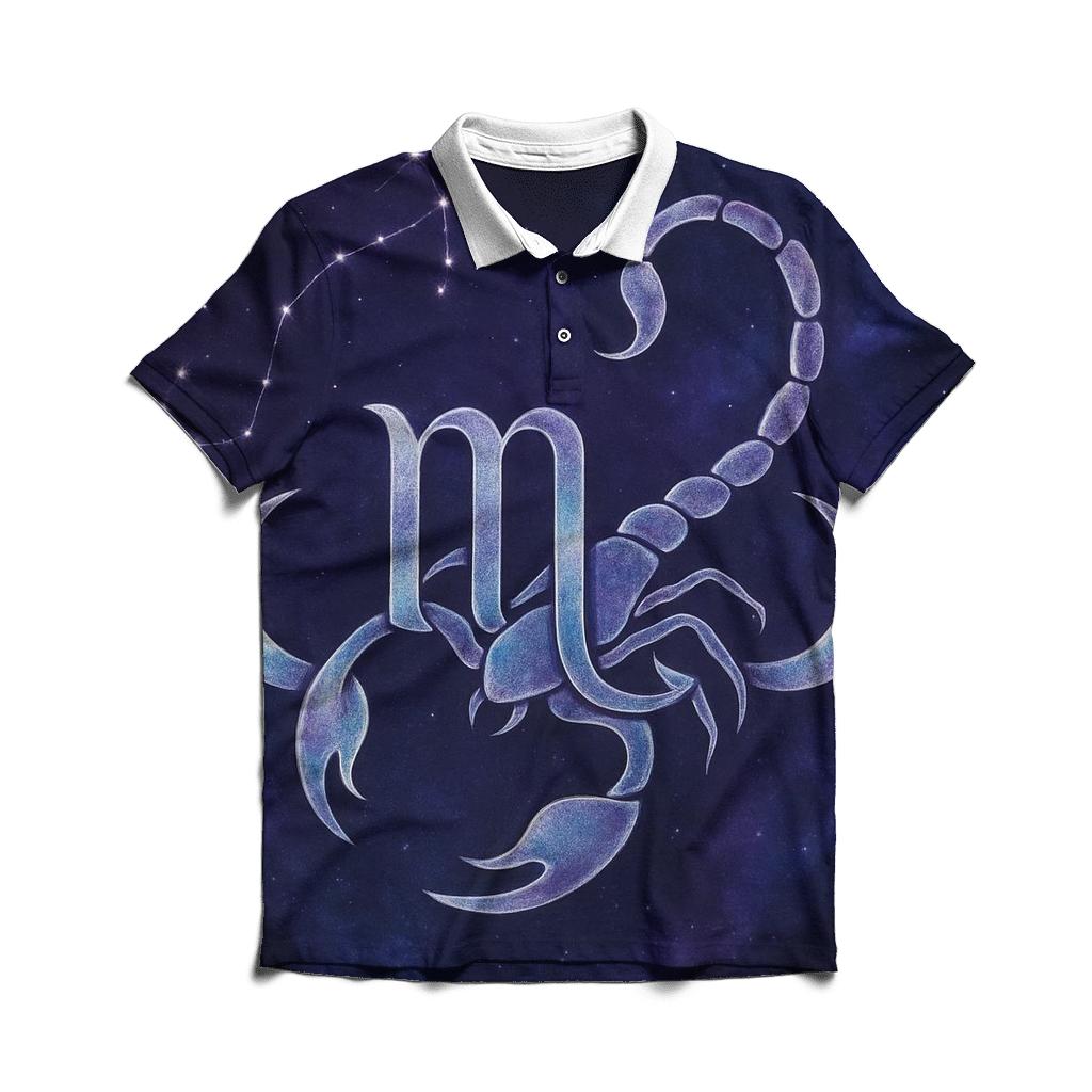 Lunar Scorpio Starry Portrait embroidered polo tops