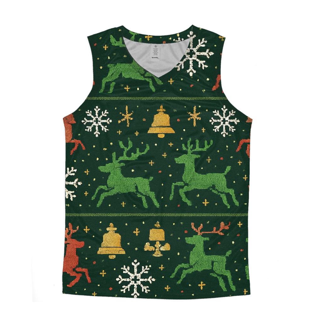 Jolly Reindeer Sweater Rows Design casual summer tank tops
