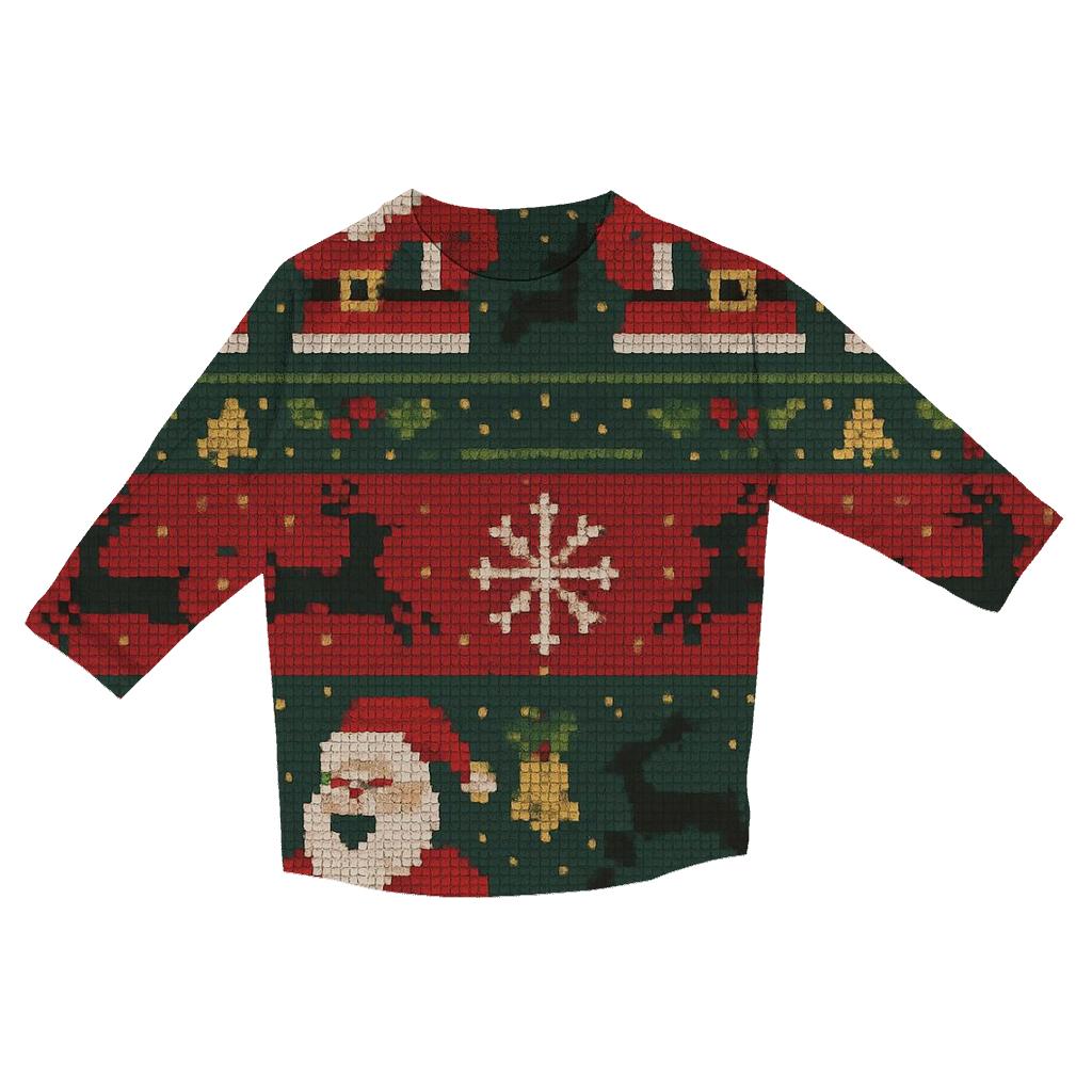 Cosmic Carolers Panel Design designer 3/4 sleeve blouses