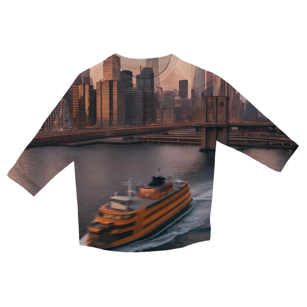 Dawn Commute Over East River stylish quarter sleeve tops