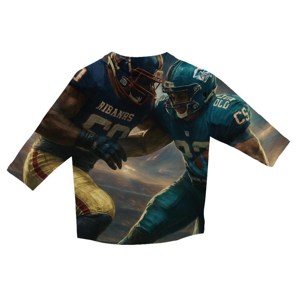 Stadium Clash Under Cosmic Lights trendy 3/4 sleeve tops