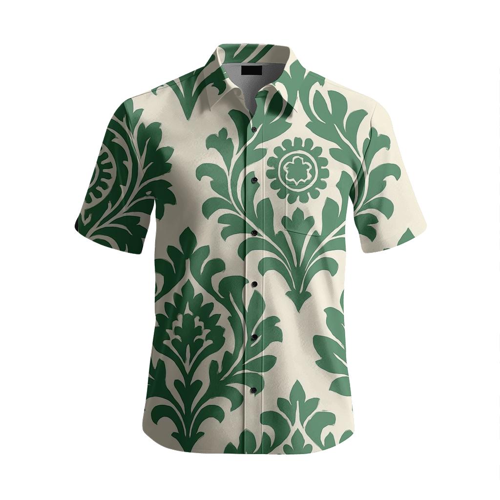 Orbiting Floral Medallion designer stitched shirts
