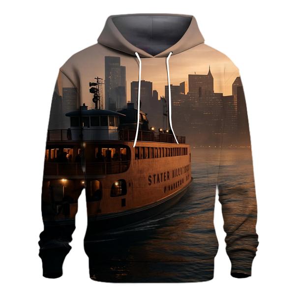 Sunrise Ferry Crossing With Lower Manhattan Reflection hoodies fashion