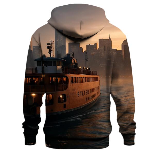 Sunrise Ferry Crossing With Lower Manhattan Reflection hoodies fashion
