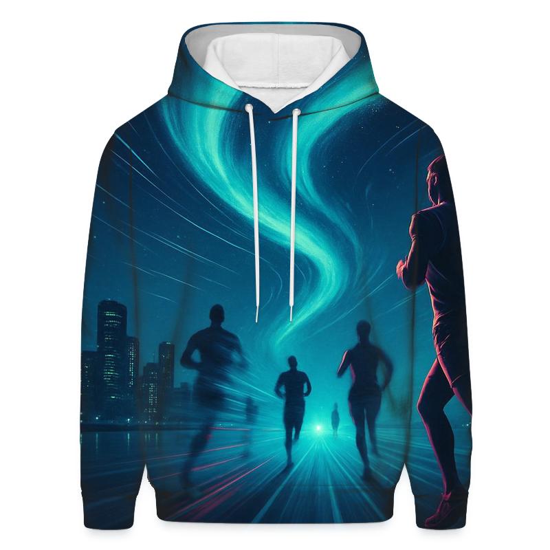 Midnight Marathon Aurora printed hoodies