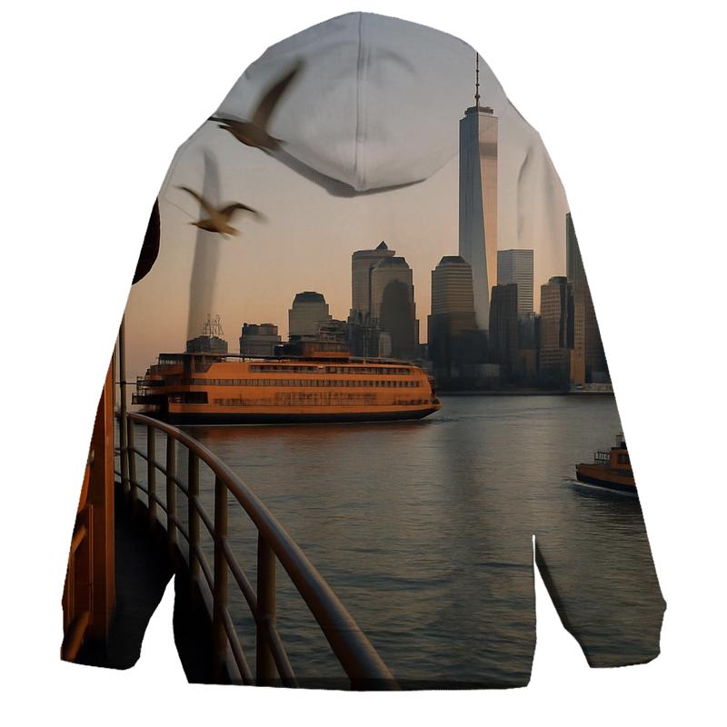 Dawn Over Lower Manhattan Ferry Approach zip-up hoodies