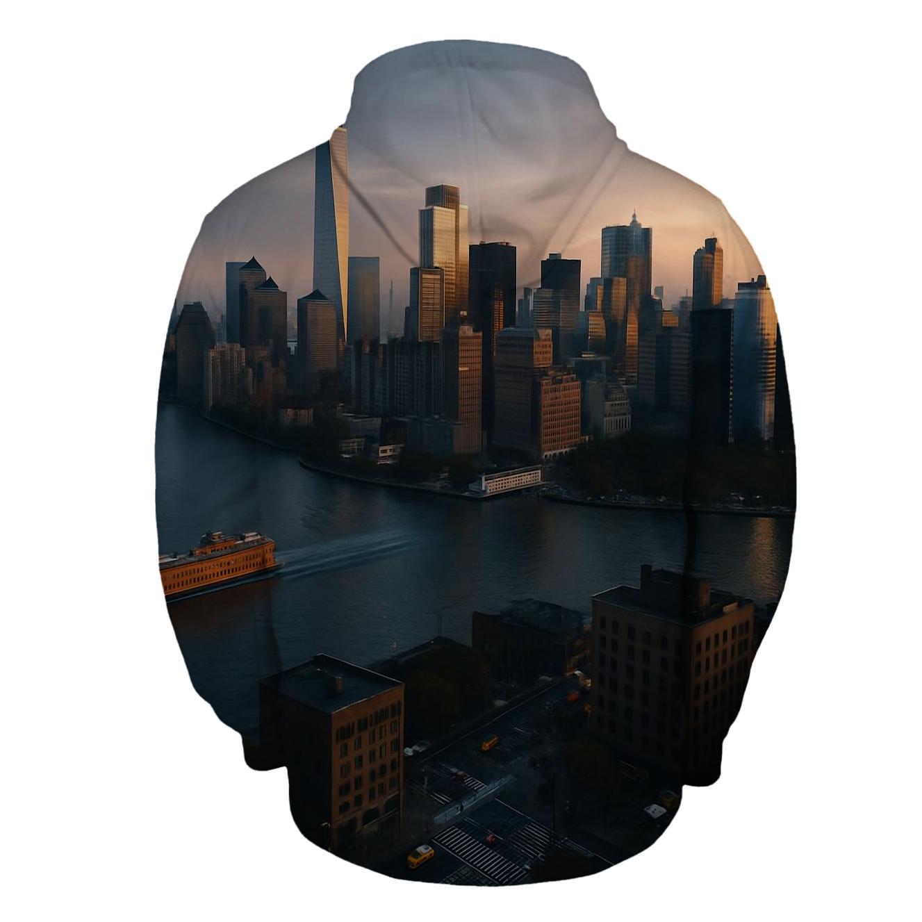 Sunrise Commute Over Lower Manhattan heavyweight hoodies