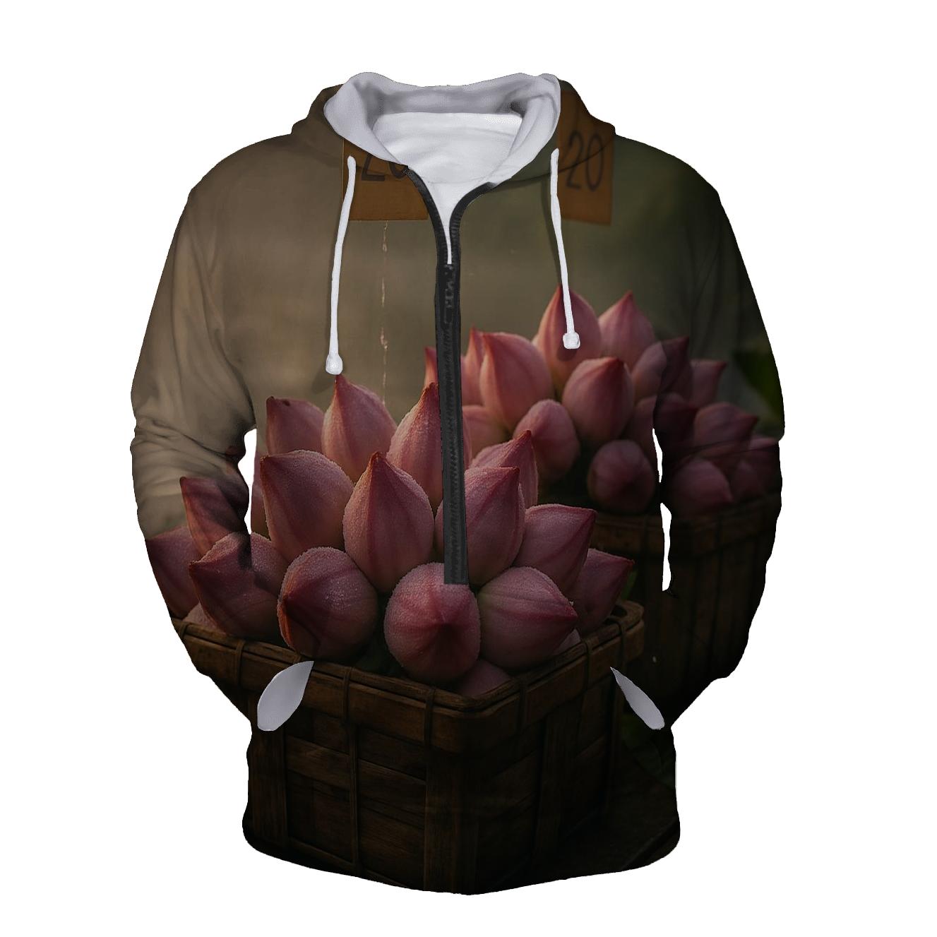 Monsoon Lotus Market At Dawn designer hoodies