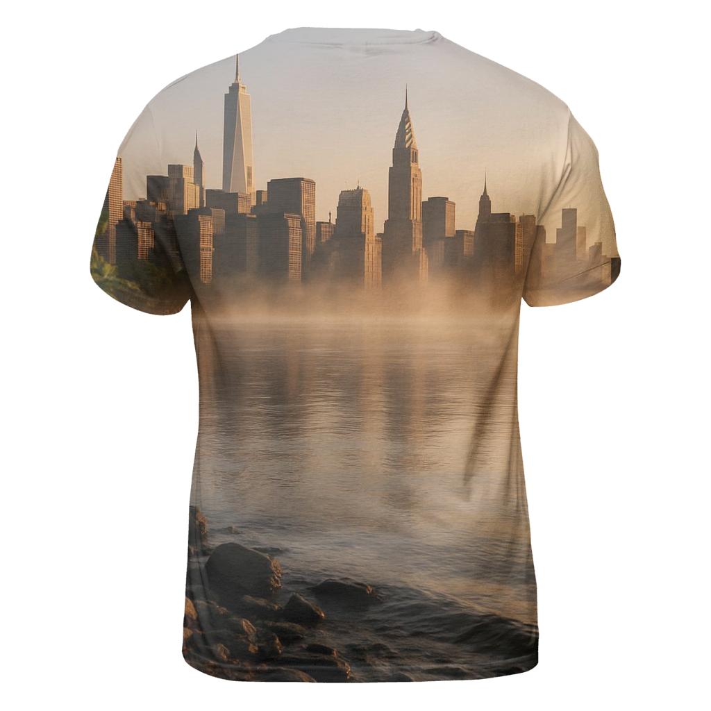 Sunlit Morning Reflections On The East River unique graphic print tees
