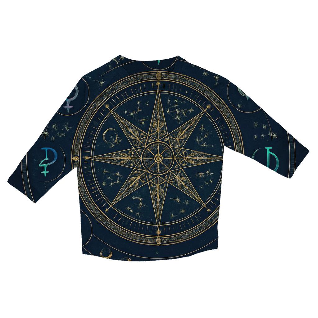 Retrograde Planetary Compass stylish quarter sleeve tops