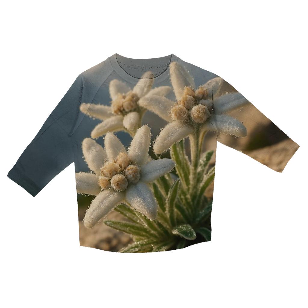Early Morning Dew On Alpine Edelweiss Cluster personalized 3/4 sleeve tees