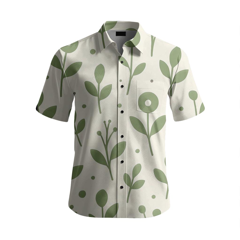 Sage Botanical Scatter stylish threadwork shirts