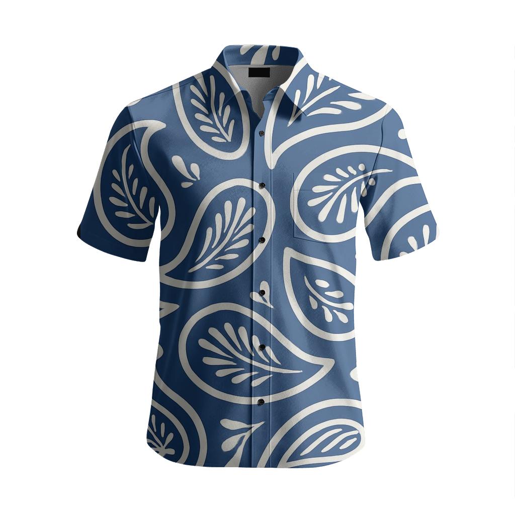 Indigo Paisley Cluster premium embroidered apparel