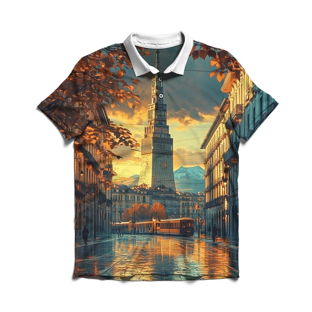 Mole Antonelliana - Turin embroidered polo tops