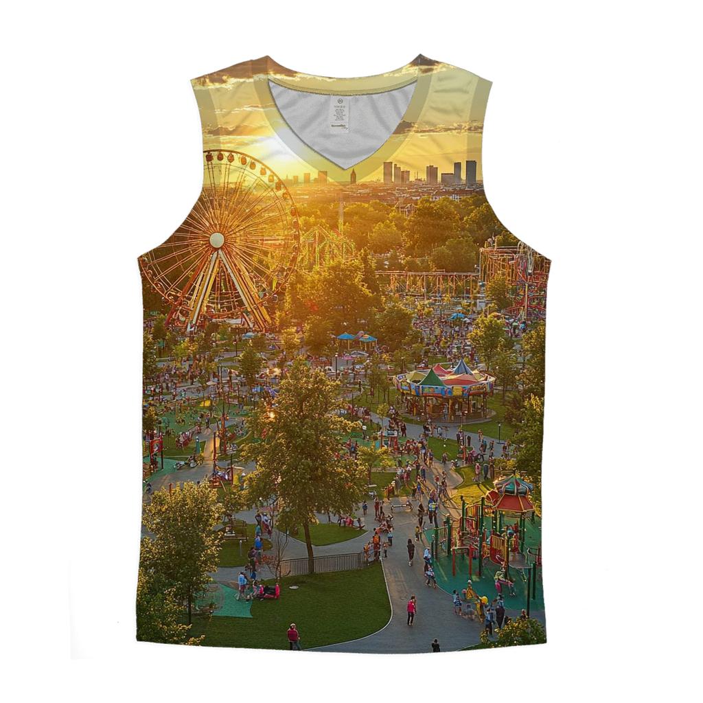 Skyline Park graphic print tank tops